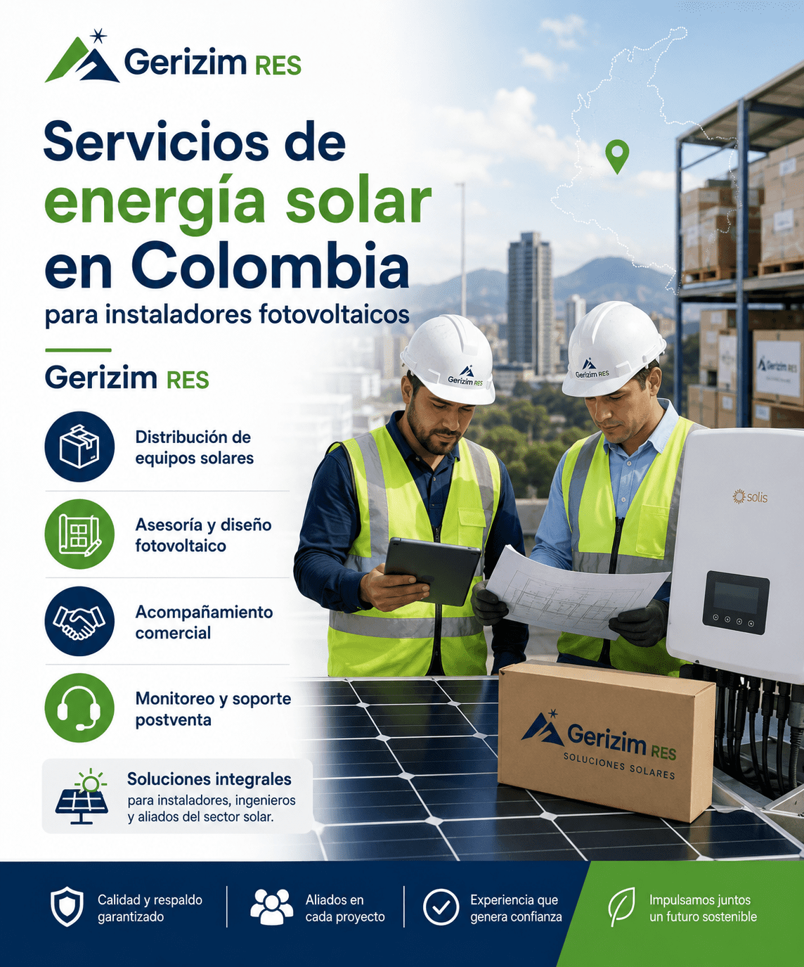 Servicios de energía solar en Colombia para instaladores fotovoltaicos | Gerizim RES